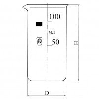СТАКАН ЛАБОРАТОРНЫЙ ВЫСОКИЙ С НОСИКОМ ИСП.1