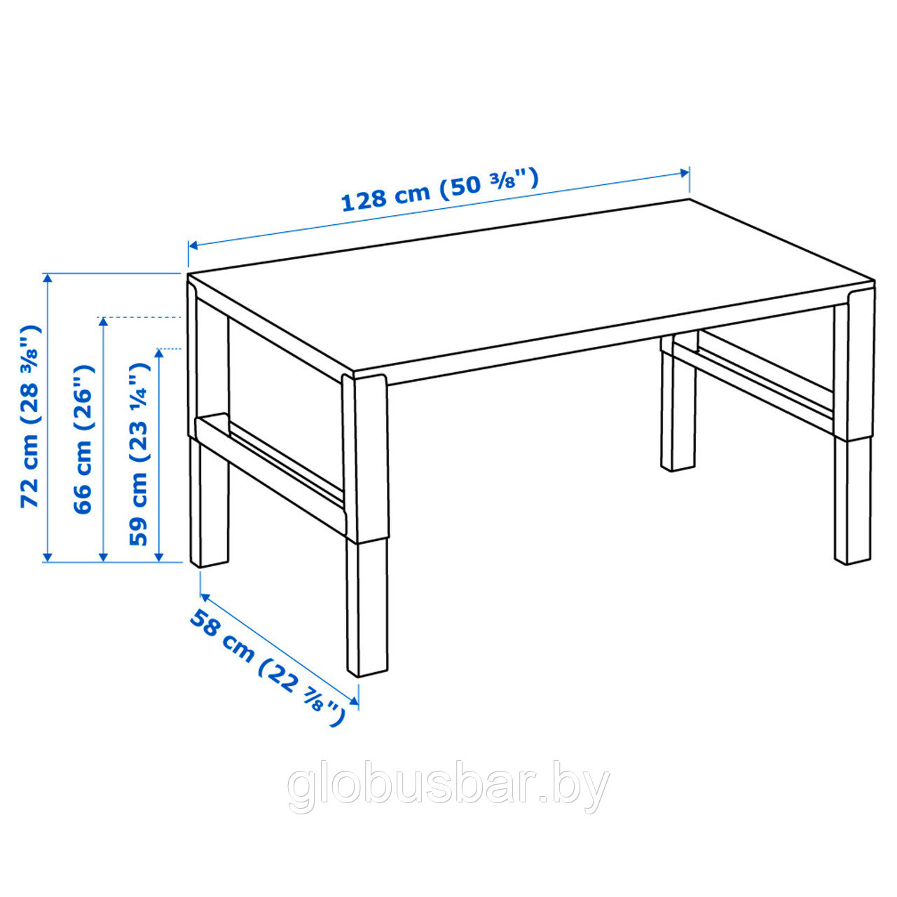 Растущий стол парта поль икеа 128/58 - фото 2 - id-p69241593