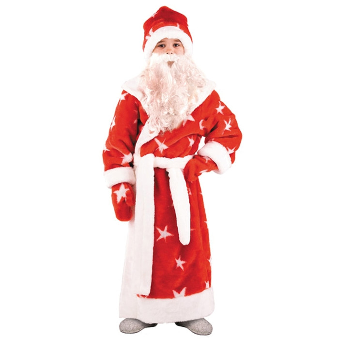 Карнавальный костюм Дед Мороз красный мех, детский