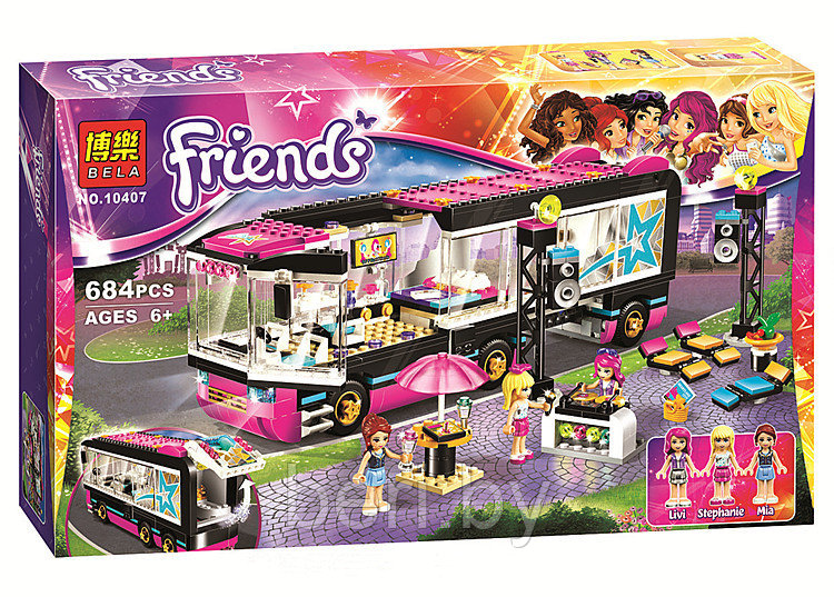 Конструктор Bela Friends 10407 "Автобус Поп-звезды" 684 деталей (аналог LEGO 41106) Лего Френдс - фото 5 - id-p69262856