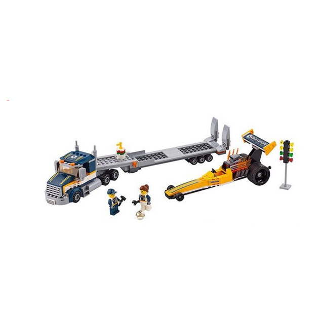 Конструктор Lepin Cities 02025 "Грузовик для перевозки драгстера" (аналог Lego City 60151) 360 деталей - фото 5 - id-p69302962