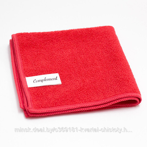 Салфетка из микрофибры 30х30см 220 г/м2 Complement красная РФ СУПЕР ЦЕНА