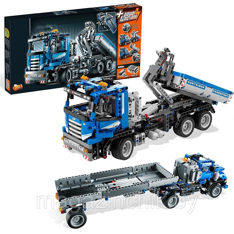 Конструктор 20027 Контейнеровоз с мотором, аналог Лего Техник (LEGO Technic 8052)