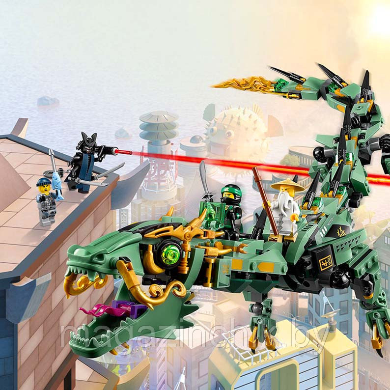 Конструктор Ниндзяго муви 10718 Механический дракон Зеленого ниндзя, аналог лего ниндзяго муви 70612 - фото 2 - id-p69328189
