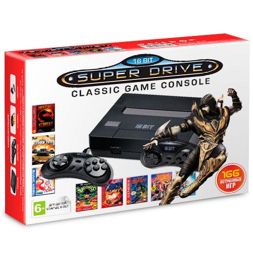 Игровая приставка SEGA Super Drive NES Black (166 встроенных игр, 16 bit, 2 дж.)