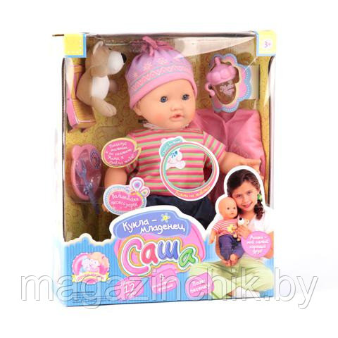 Кукла пупс говорящая Саша Joy Toy 5242 с мишкой,интерактивная купить в Минске - фото 2 - id-p3137888