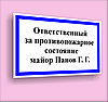 Табличка "Ответственный за противопожарное состояние" р-р 40*24 см, пластик 3 мм