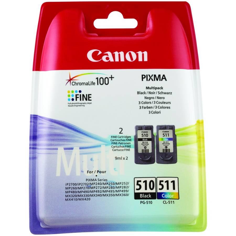 Набор картриджей PG-510 + CL-511/ 2970B010 (для Canon PIXMA MP270/ MP280/ MX320/ MX340) чёрный + цветной - фото 1 - id-p58734267