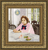 Набор для вышивания крестом "Девочка с персиками".