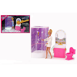 Набор мебели для кукол Gloria 98020 "Ванная комната с душевой кабиной"