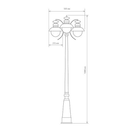 Уличный светильник на столбе Talli F/3 GL 3002F/3 брауни, фото 2