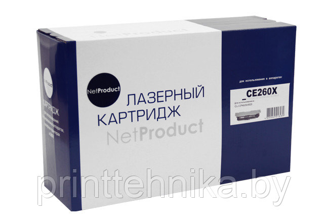 Картридж NetProduct (N-CE260X) для HP CLJ CP4025/4525, Восстановленный, Bk, 17K