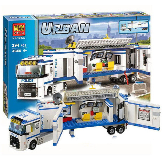 Конструктор Bela 10420 Urban "Мобильный отряд полиции" (аналог Lego City 60044) 394 детали
