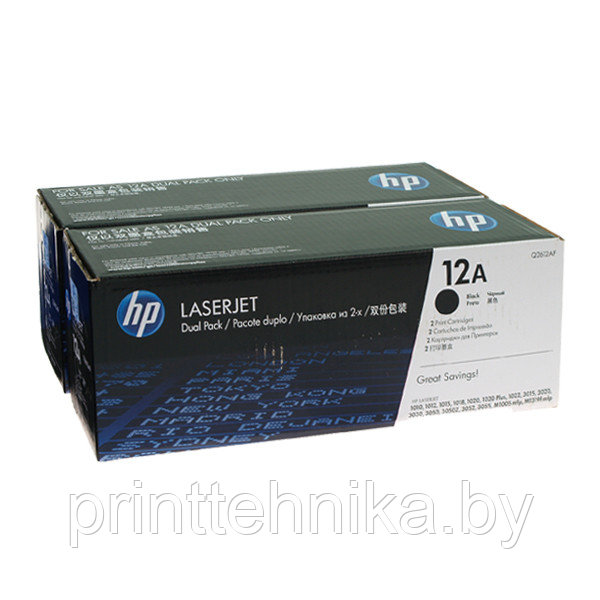 Картридж HP LJ 1010/1020/3050 (Оригинальный. Двойная упаковка.) Q2612AF, 2K - фото 1 - id-p66833731