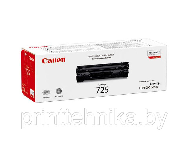 Картридж Canon i-Sensys LBP-6000/6000B/MF3010 (O) №725, 3484B005, BK, 1,6K - фото 1 - id-p66863362