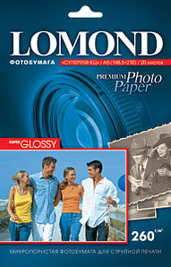 Фотобумага Super-Glossy односторонняя (Lomond) 10х15, 260г/м, 20л. (1103102)