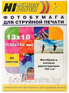 Фотобумага матовая двусторонняя Hi-Image Paper, 13x18, 190 г/м2, 50 л.