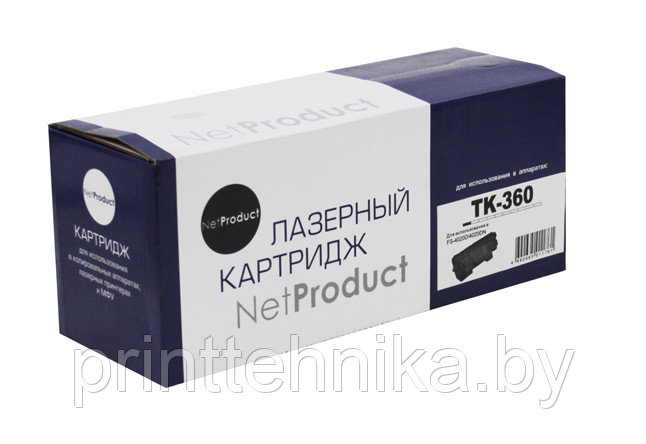 Тонер-картридж NetProduct (N-TK-360) для Kyocera-Mita FS-4020, 20K - фото 1 - id-p66990836