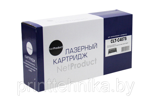 Тонер-картридж NetProduct (N-CLT-C407S) для Samsung CLP-320/320n/325/CLX-3185, C, 1K