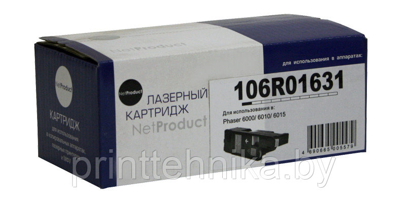 Тонер-картридж NetProduct (N-106R01631) для Xerox Phaser 6000/6010/WC6015, C, 1K - фото 1 - id-p66995191
