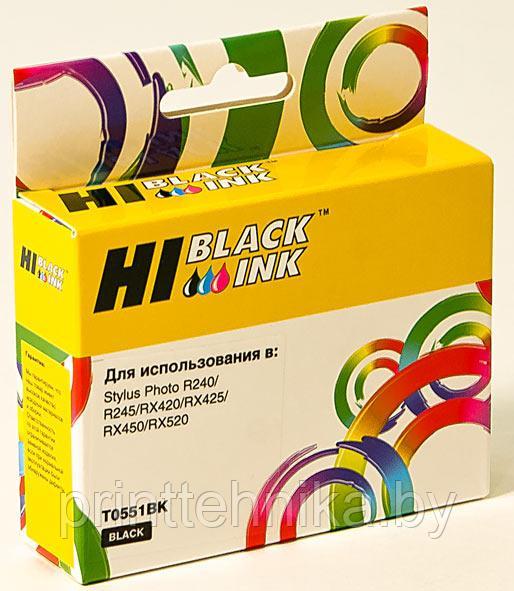 Картридж Hi-Black (HB-T0551) для Epson Stylus Photo R240/RX420/RX520, Bk - фото 1 - id-p67010180