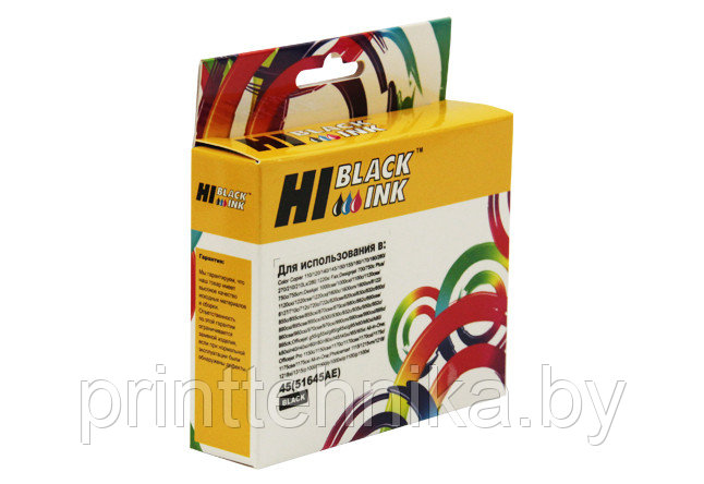 Картридж Hi-Black (HB-51645AE) для HP DJ 850C/970C/1600C, №45, Bk - фото 1 - id-p67010621