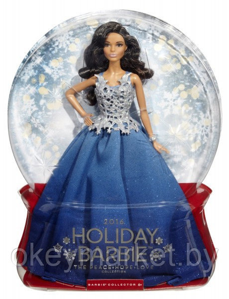 Коллекционная праздничная кукла Barbie в синем платье DGX99, фото 2