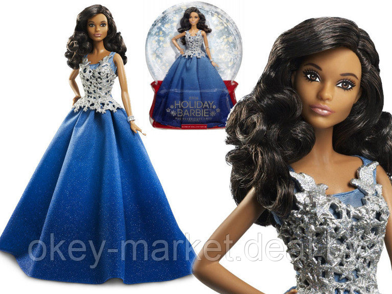 Коллекционная праздничная кукла Barbie в синем платье DGX99 - фото 6 - id-p69477078