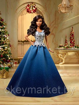 Коллекционная праздничная кукла Barbie в синем платье DGX99, фото 3