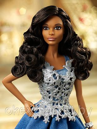 Коллекционная праздничная кукла Barbie в синем платье DGX99, фото 2