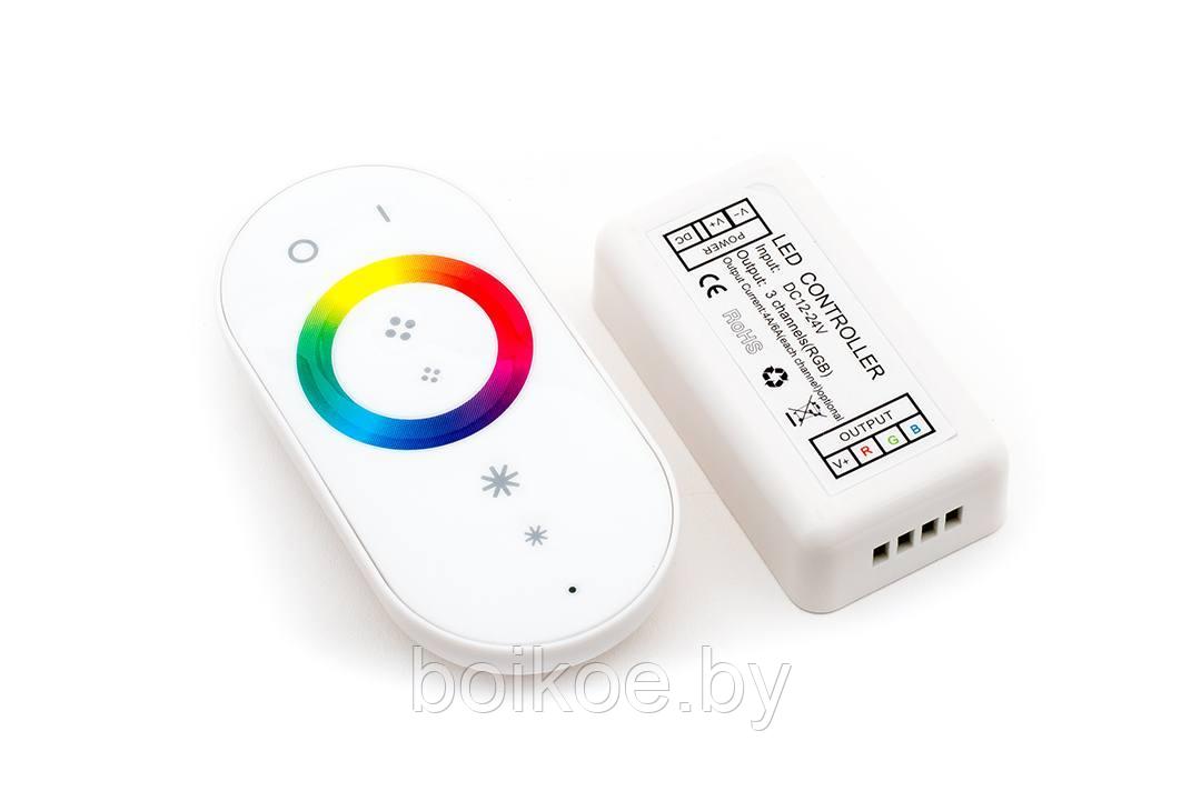 Контроллер для светодиодной ленты RGB с сенсорным пультом RF-RGB-S-18A-WH2 (18A, 12/24V) - фото 1 - id-p69510865