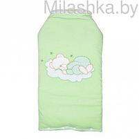 Плед-конверт одеяло мех-велюр зеленый LITTLE PEOPLE 30024, фото 2