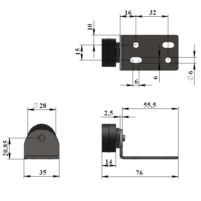 Опора колесная 202 - фото 2 - id-p69630355