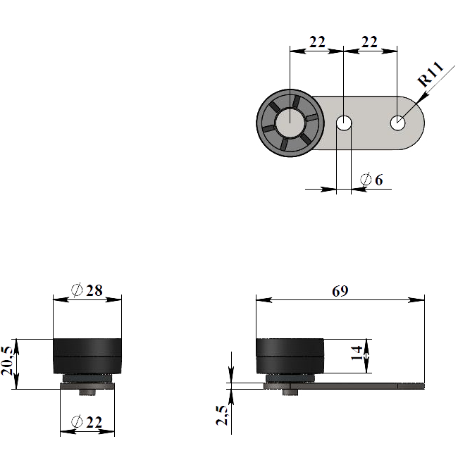 Опора колесная 251 - фото 2 - id-p69630579