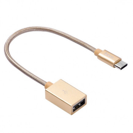 Кабель OTG Hoco UA3 Type-C - USB (папа-мама)