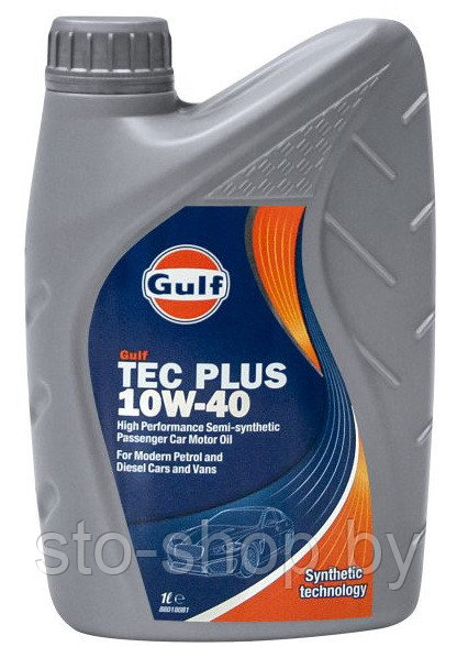 Gulf TEC PLUS 10w40 Масло полусинтетическое 1л A3/В4; API SL/CF; VW 500.00/505.00; MB 229.1