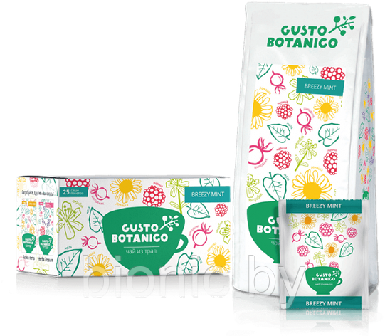 Чай травяной "Gusto Botanico" Breezy Mint саше 25 шт., 50 г., фото 2