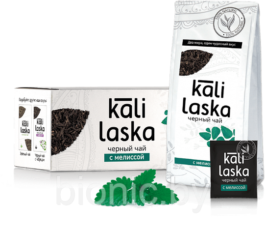 Чай "Kali Laska" чёрный байховый с мелиссой саше 25 шт., 50 г., фото 2
