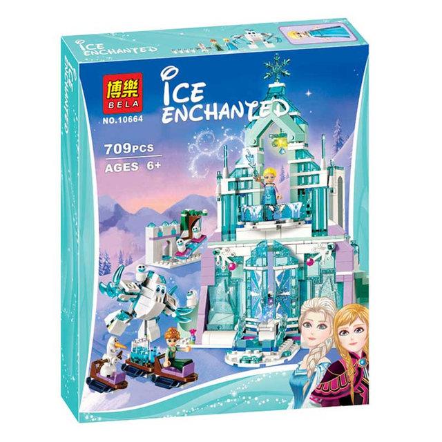 Конструктор Bela Frozen 10664 "Волшебный ледяной замок Эльзы" (аналог Lego Disney Frozen 41148) 709 деталей - фото 1 - id-p69659072