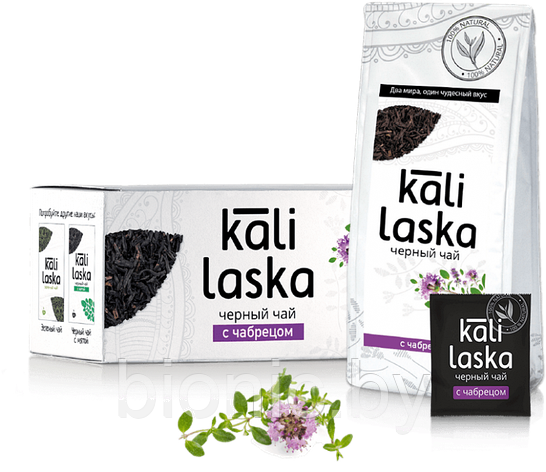 Чай "Kali Laska" чёрный байховый с чабрецом саше 25 шт., 50 г., фото 2