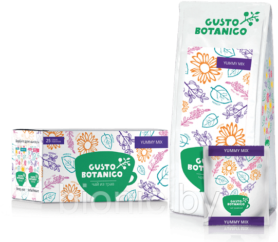 Чай травяной "Gusto Botanico" Yummy mix пакет 100 г., фото 2