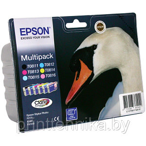 Картридж (комплект) Epson Stylus R270/RX590/T50 (O) T08174A/C13T11174A10, C,M,Y,BK,LM,LC