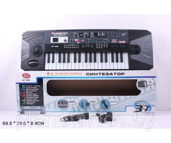 Синтезатор ( пианино) с микрофоном (от сети и от батареек) - фото 1 - id-p69678863