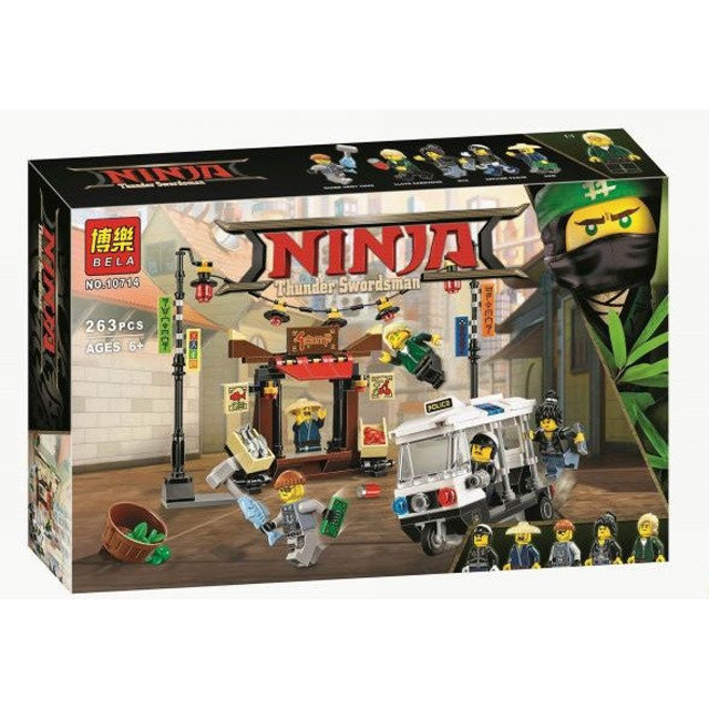 Конструктор Bela Ninja 10714 "Ограбление киоска в Ниндзяго Сити" (аналог Lego Ninjago Movie 70607) 263 детали - фото 1 - id-p69753254