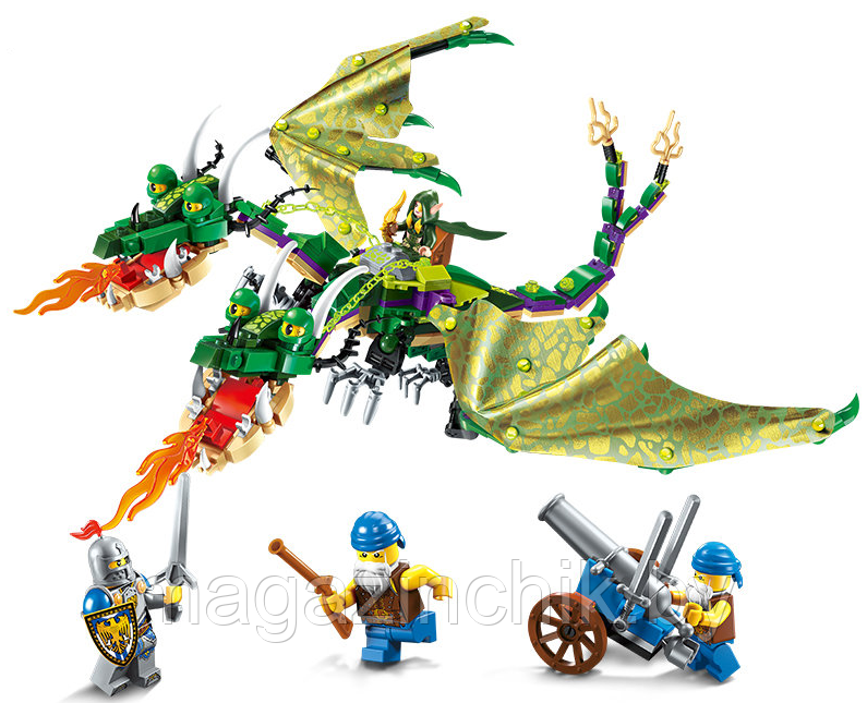 Конструктор Brick 2311 Битва с двуглавым драконом, Война Славы, аналог Лего - фото 2 - id-p69757787