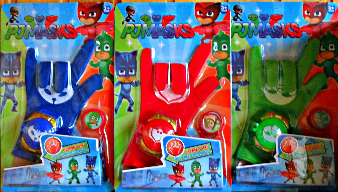 Детская перчатка PJ Masks герои в масках стреляет дисками Алетт Кэтбой Гекко 8803 - фото 1 - id-p69771283
