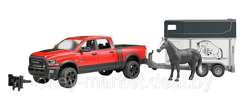 Игрушка Пикап RAM 2500 Power Wagon с коневозкой и лошадью Bruder 02501 - фото 2 - id-p69772323