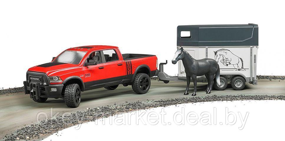 Игрушка Пикап RAM 2500 Power Wagon с коневозкой и лошадью Bruder 02501 - фото 4 - id-p69772323