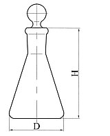 Колба коническая с шлифом и пробкой