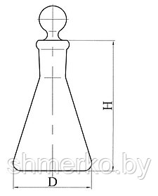 Колба коническая с шлифом и пробкой